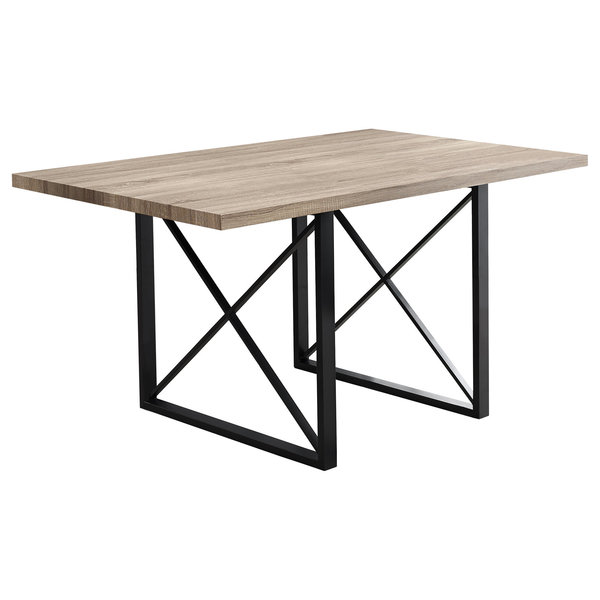Monarch Specialties Dining Table - 36"X 60" / Dark Taupe / Black Metal I 1100